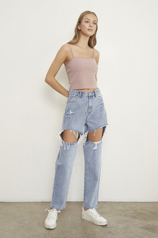 HIGH RISE STRAIGHT JEANS