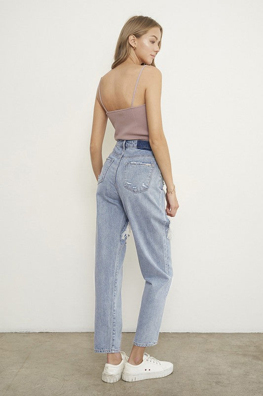 HIGH RISE STRAIGHT JEANS