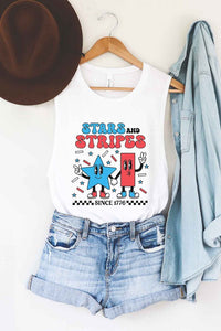 STARS AND STRIPES USA GRAPHIC MUSCLE TANK