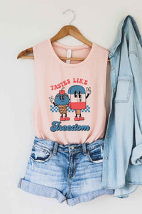 TASTES LIKE FREEDOM GRAPHIC MUSCLE TANK