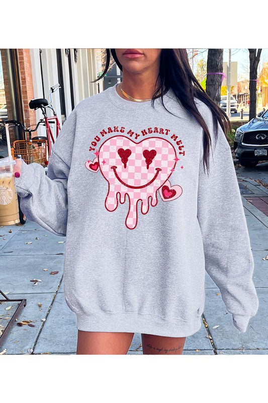 You make my heart melt graphic sweatshirt