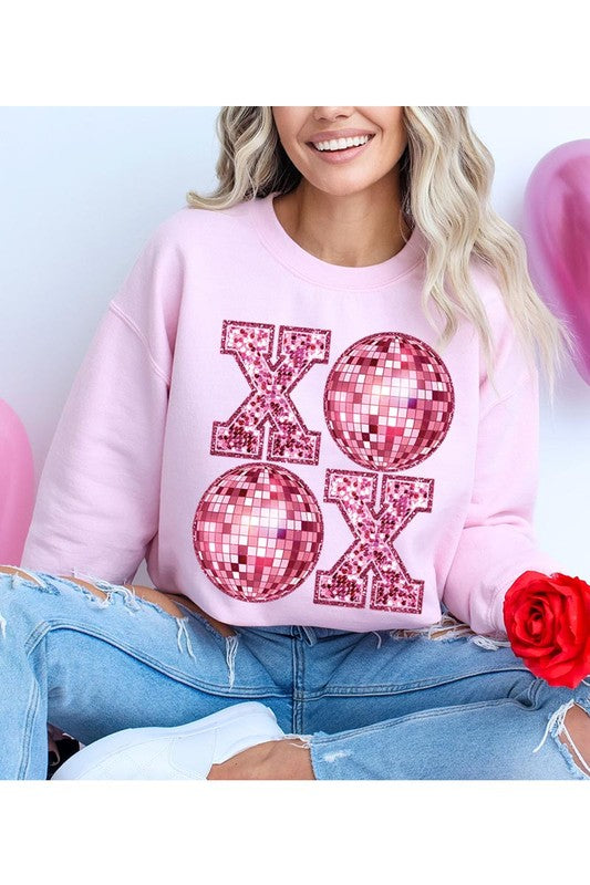 XOXO SEQUIN DISCO SWEATSHIRT