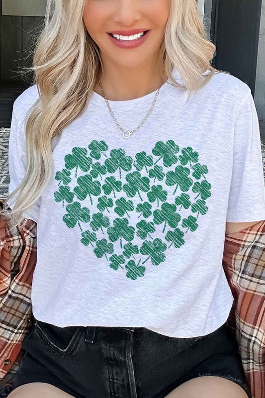 CLOVER HEART ST PATRICKS GRAPHIC TEE
