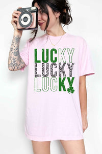 LUCKY ST PATRICKS CLOVER GRAPHIC TEE