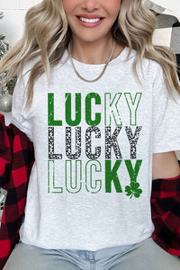 LUCKY ST PATRICKS CLOVER GRAPHIC TEE