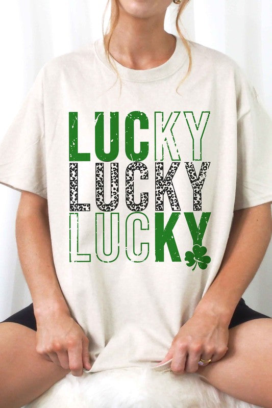 LUCKY ST PATRICKS CLOVER GRAPHIC TEE