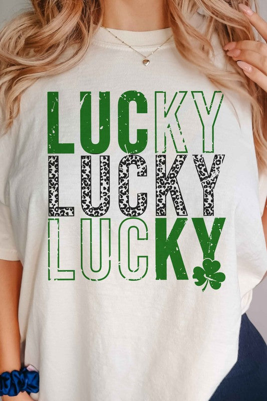 LUCKY ST PATRICKS CLOVER GRAPHIC TEE