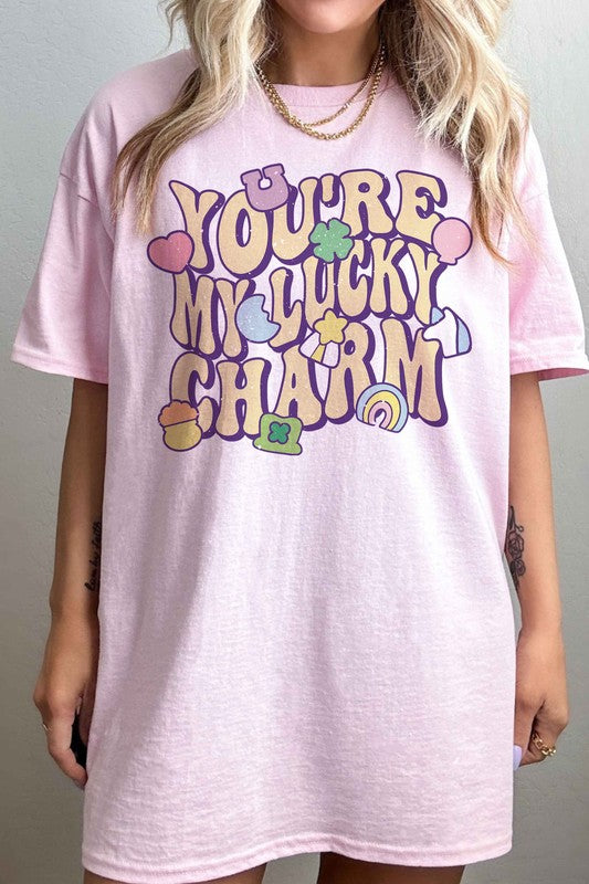 LUCKY CHARM ST PATRICKS OVERSIZED TEE