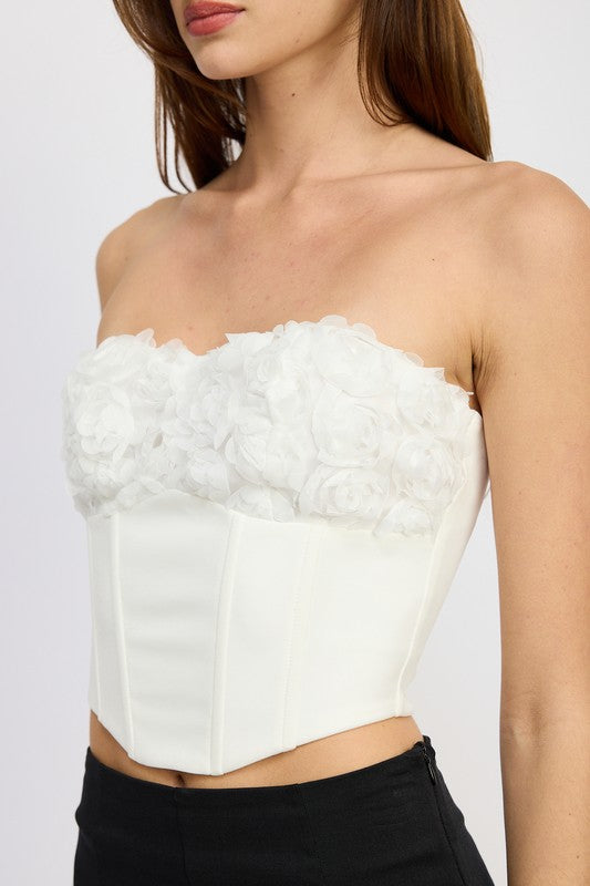 CORSET TOP WITH LACE DETAIL