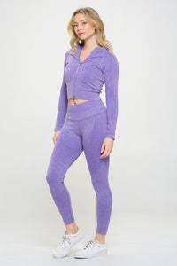 Ribbed Knit Tracksuit Two-Piece Set