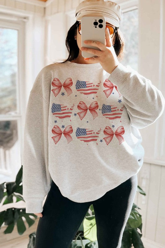 AMERICAN COQUETTE BOW OVERSIZED SWEATSHIRT