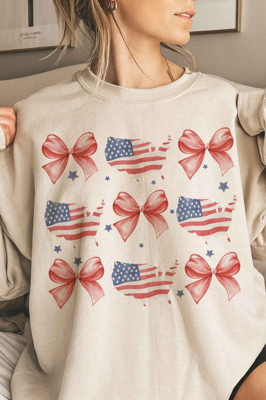 AMERICAN COQUETTE BOW OVERSIZED SWEATSHIRT