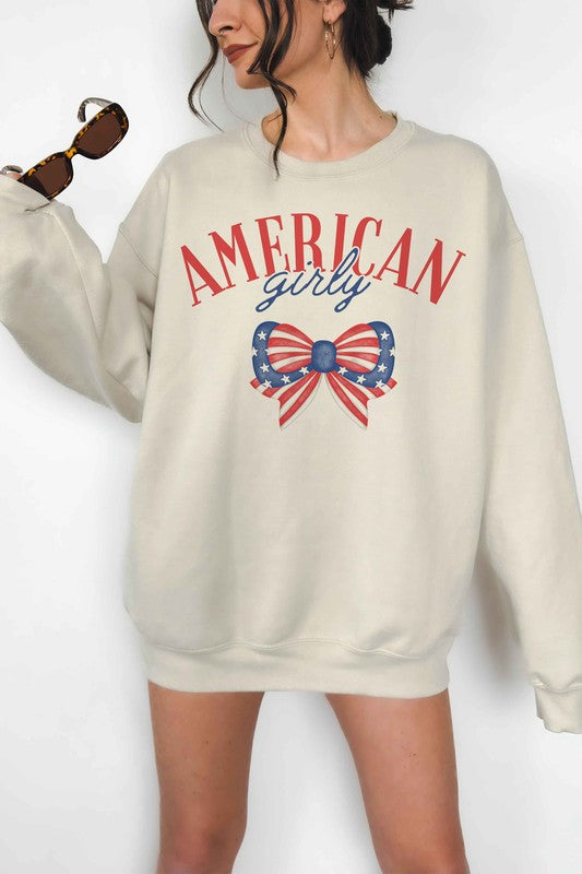 AMERICAN GIRLY BOW OVERSIZED SWEATSHIRT