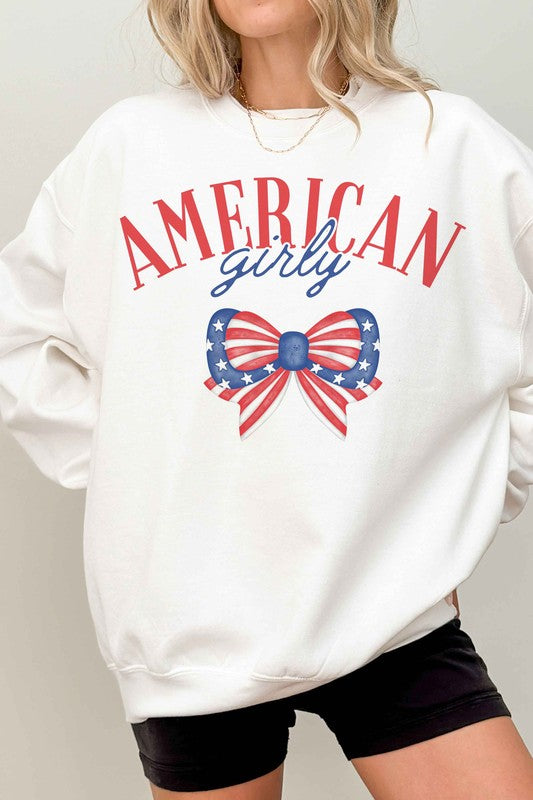 AMERICAN GIRLY BOW OVERSIZED SWEATSHIRT