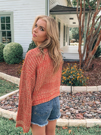 LONG BELL SLEEVE BUTTON UP SWEATER