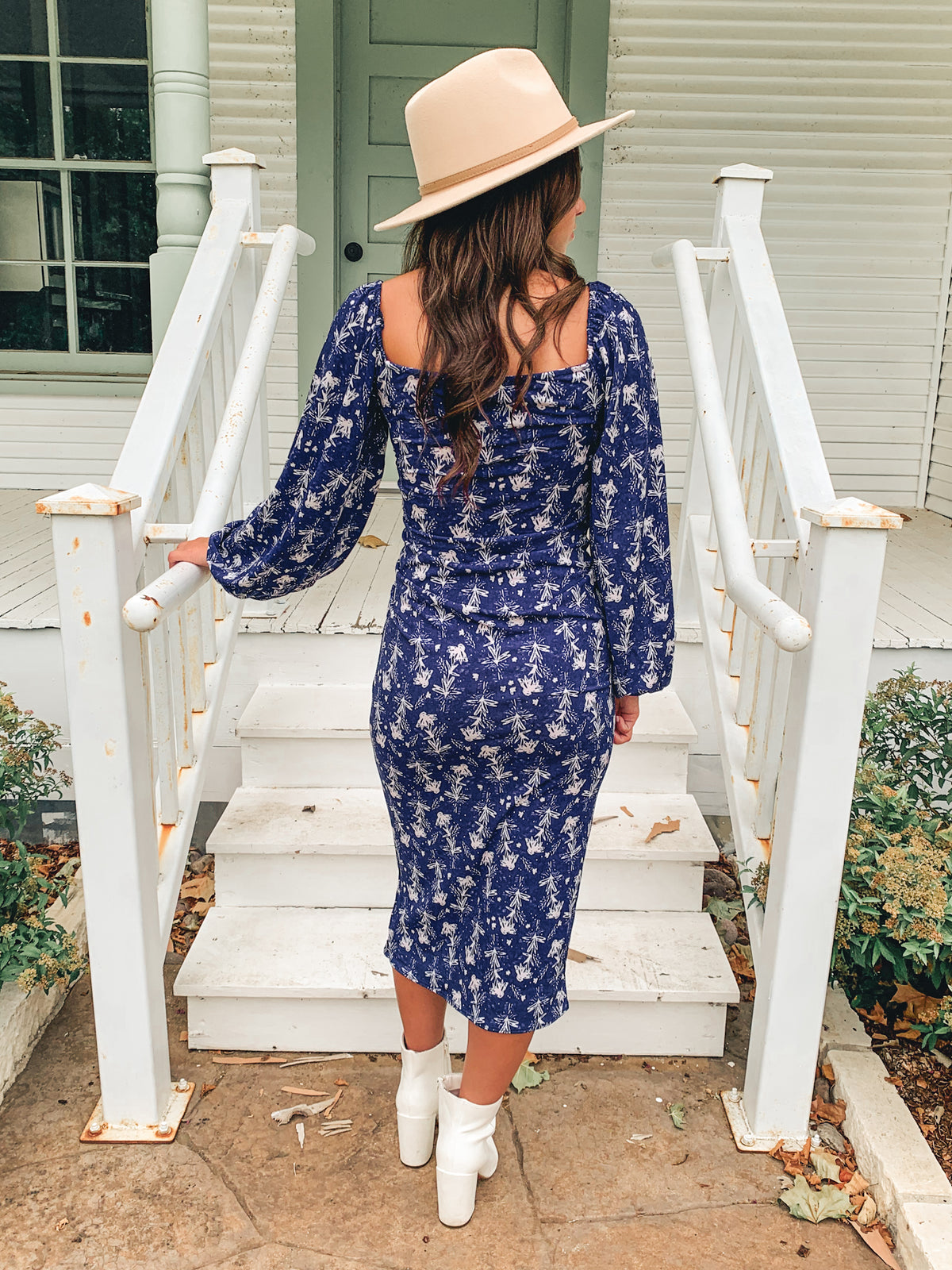 Navy Cut Out Long Sleeve Maxi Dress