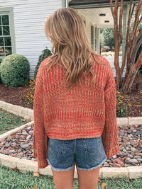 LONG BELL SLEEVE BUTTON UP SWEATER