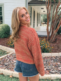 LONG BELL SLEEVE BUTTON UP SWEATER