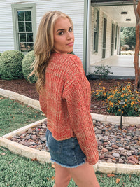 LONG BELL SLEEVE BUTTON UP SWEATER