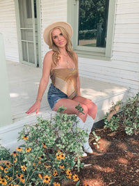 MULTI GRAPHICS PRINT SATIN BANDANA TUBE TOP