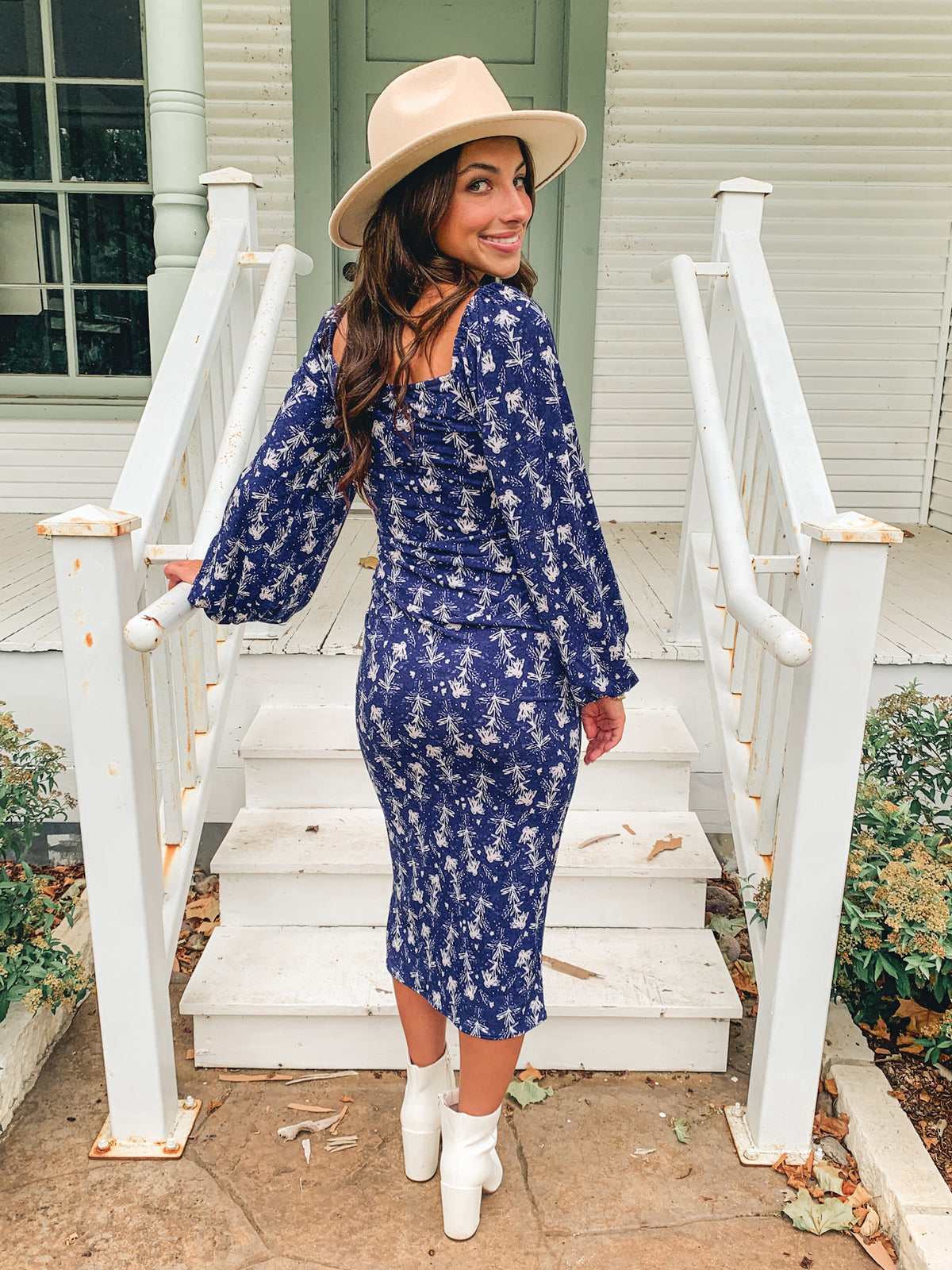 Navy Cut Out Long Sleeve Maxi Dress