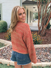 LONG BELL SLEEVE BUTTON UP SWEATER