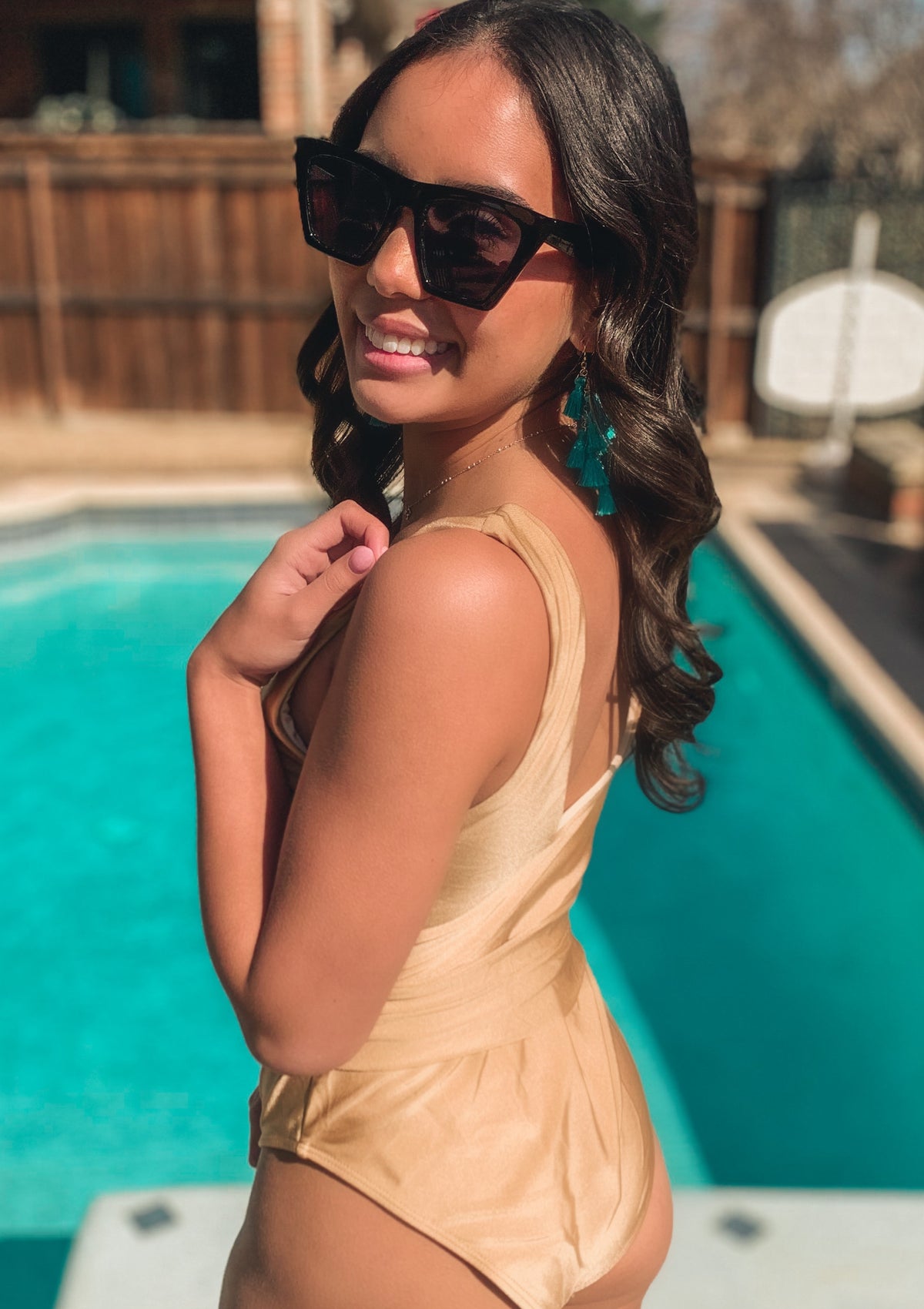 Gold Solid scoop one piece