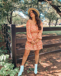 Off Shoulder Floral Print High Waisted Smocked Ruffle Dress