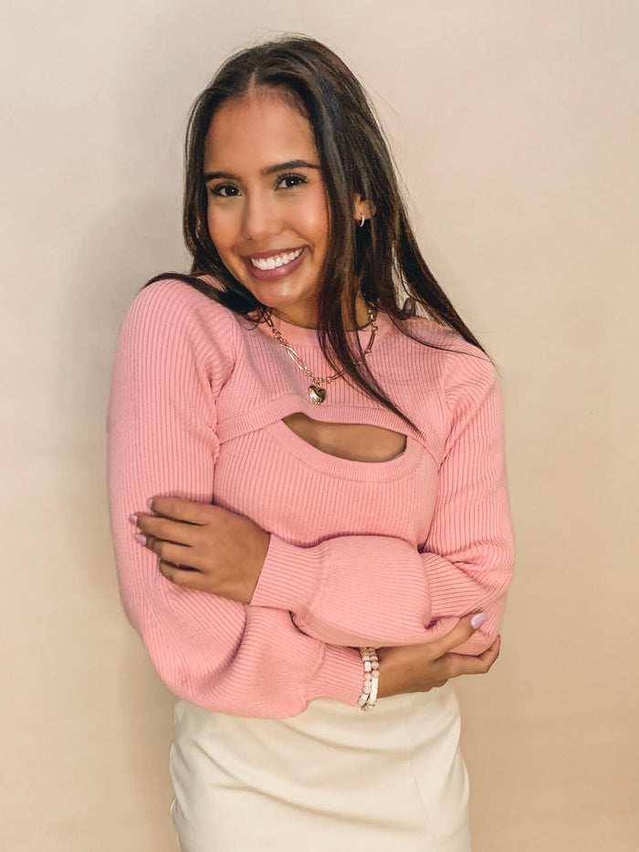 CUT OUT SWEATER KNIT TOP