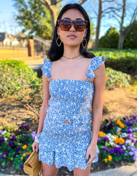 FLORAL PRINT SMOCKED TOP AND SKIRT (Sold Separately)