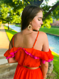 Ruffle Top And Maxi Skirt Set (Sold Separately)