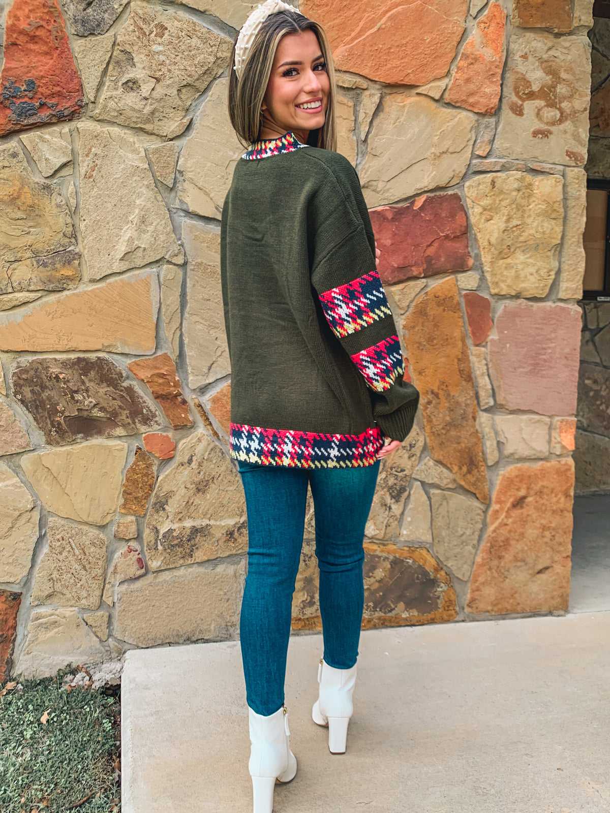 Green Christmas Reindeer Sweater