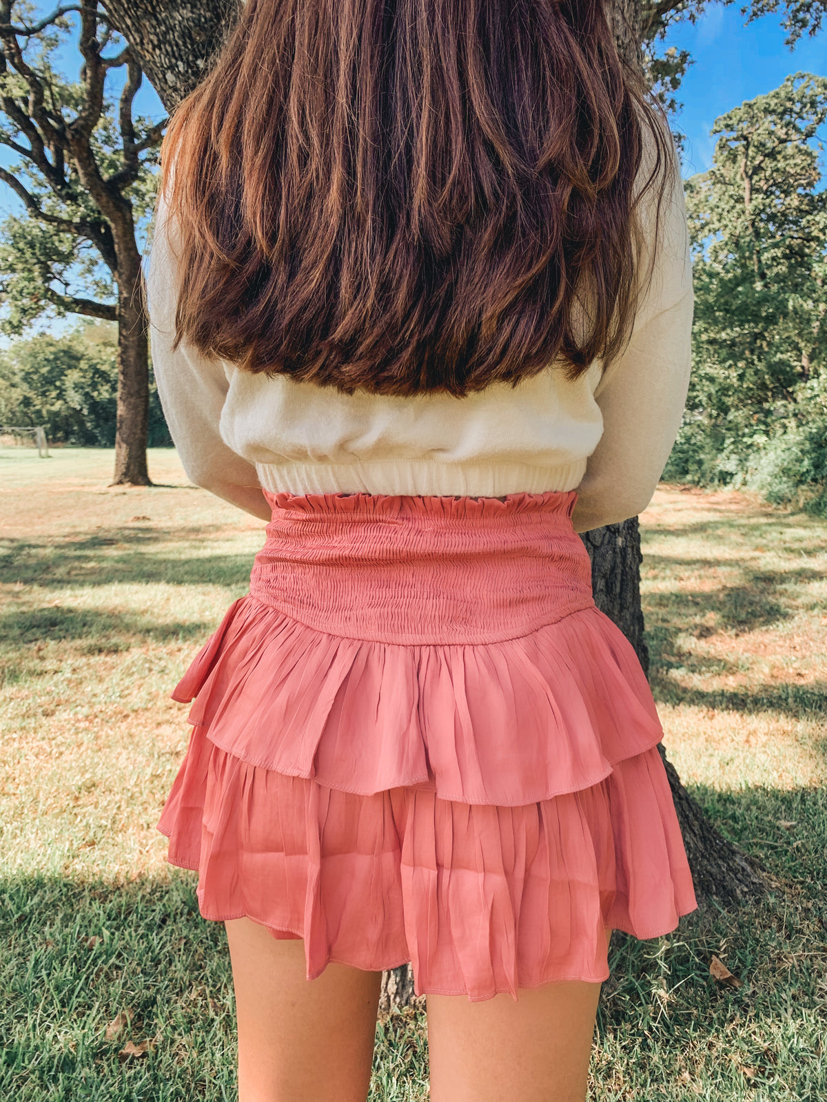TERRA SMOCKED RUFFLE MINI SKORT