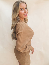Best seller! CAMEL LONG SLEEVE WRAP DRESS