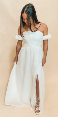 Off-shoulder maxi dress