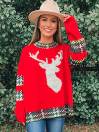 Red Christmas Reindeer Sweater