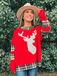 Red Christmas Reindeer Sweater