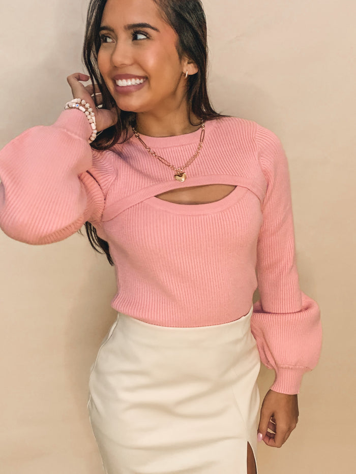 CUT OUT SWEATER KNIT TOP