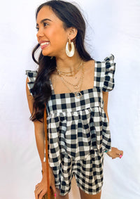 BLACK BABYDOLL RUFFLE TOP AND BOTTOM SET