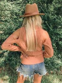 Cold Shoulder Knit Sweater