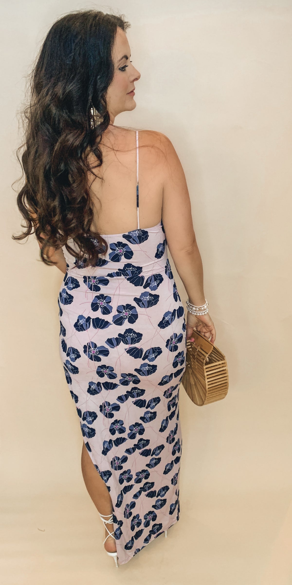 Floral Print Knot Front Cut Out Dress