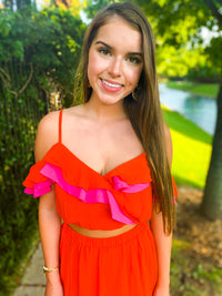 Ruffle Top And Maxi Skirt Set (Sold Separately)