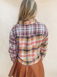 Multi Plaid Print Flannel Top