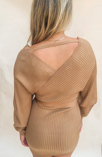 Best seller! CAMEL LONG SLEEVE WRAP DRESS