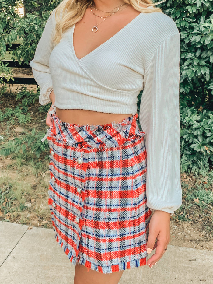 FALL SPICE TWEED MINI SKIRT