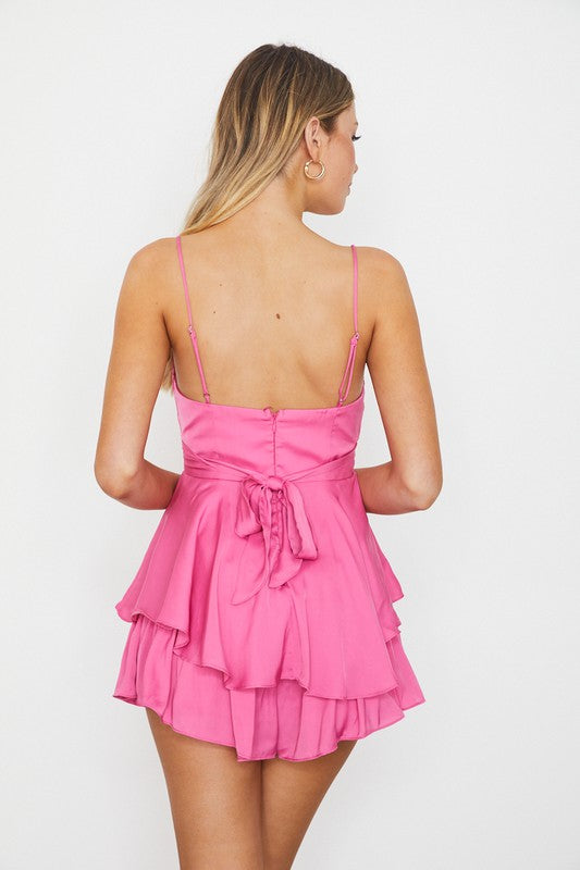 Double Ruched Cami Romper