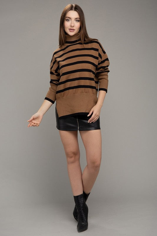 Stripe Turtleneck Knit