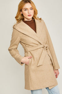 JQ Fleece Belted Hoodie Coat