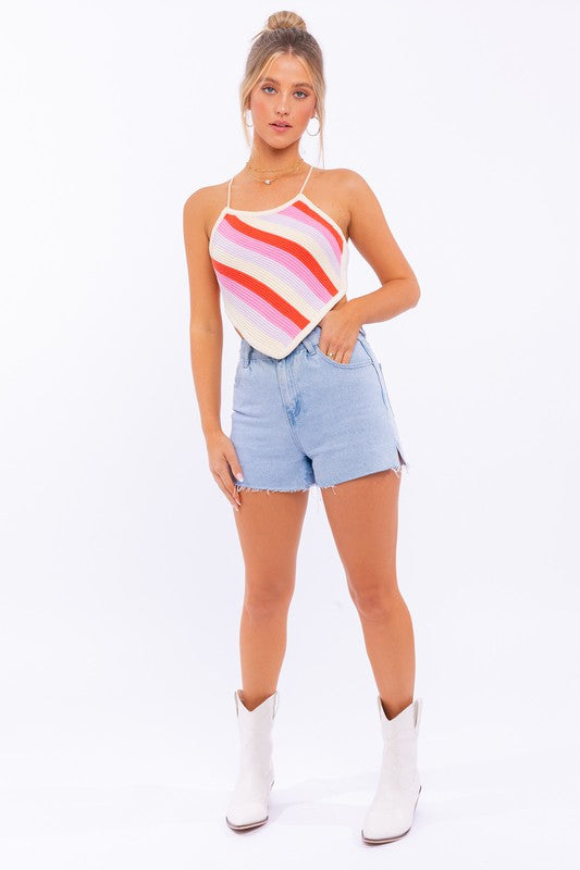 Sleeveless Knit Cropped Top