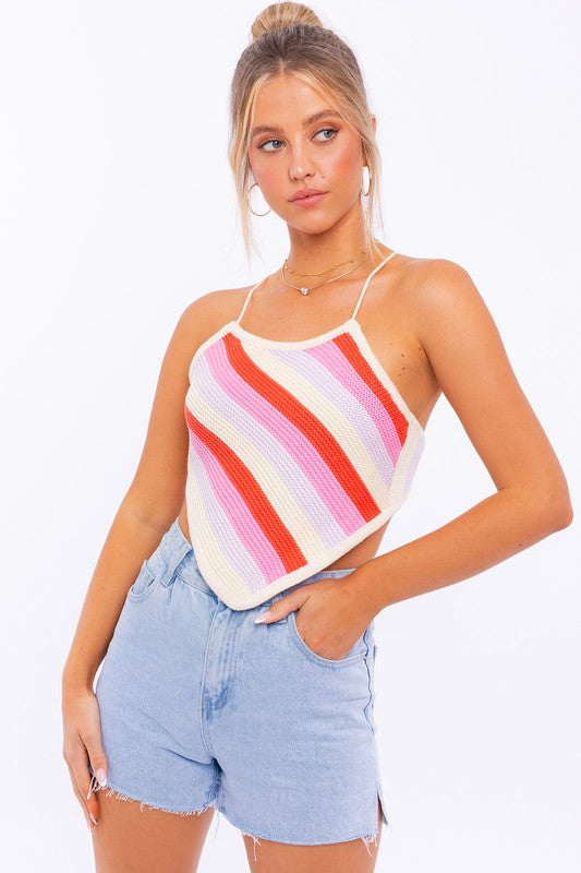 Sleeveless Knit Cropped Top